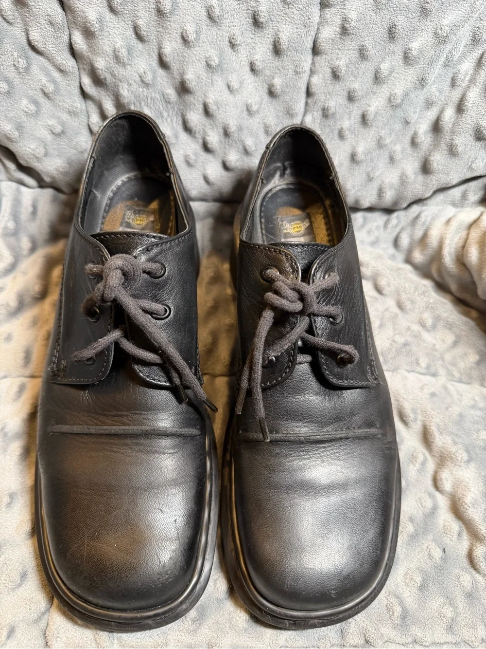 Dr. Martens Black Leather Cap-Toe Oxfords